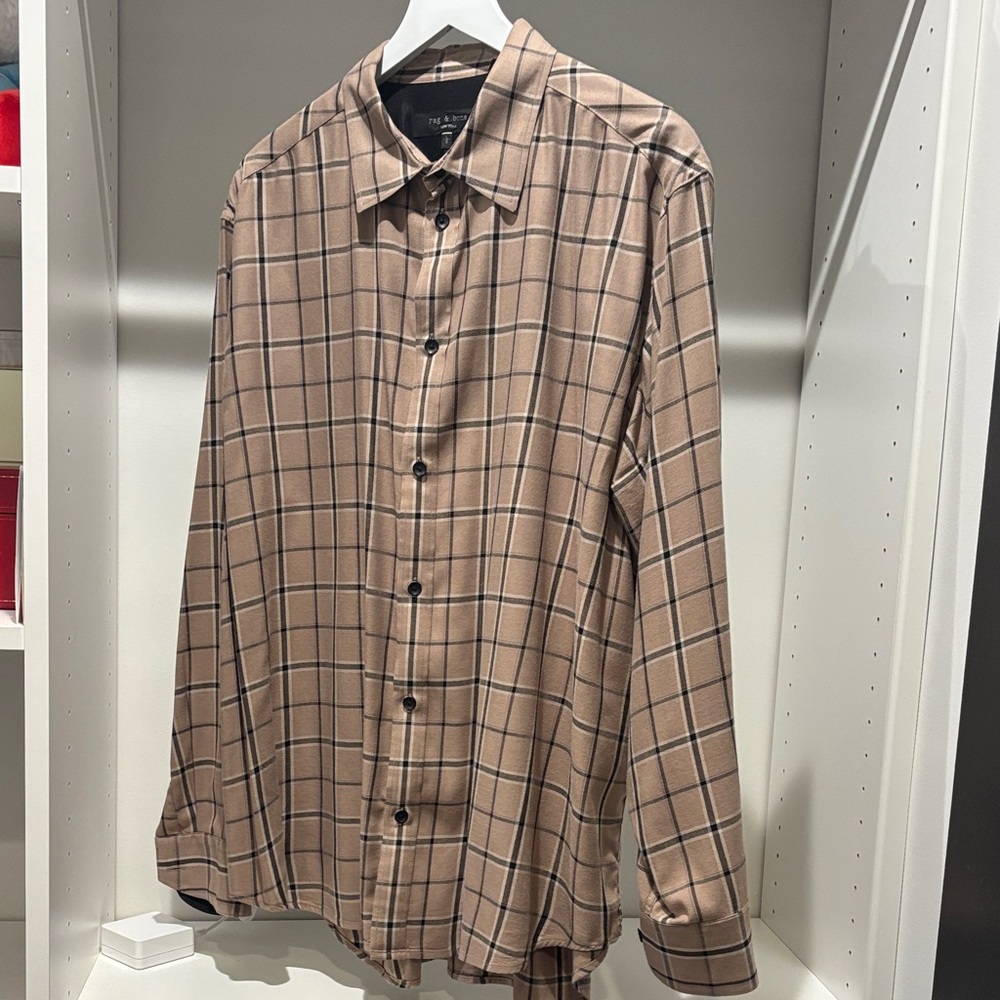 Rag and Bone Men's Brown Checkered Shirt